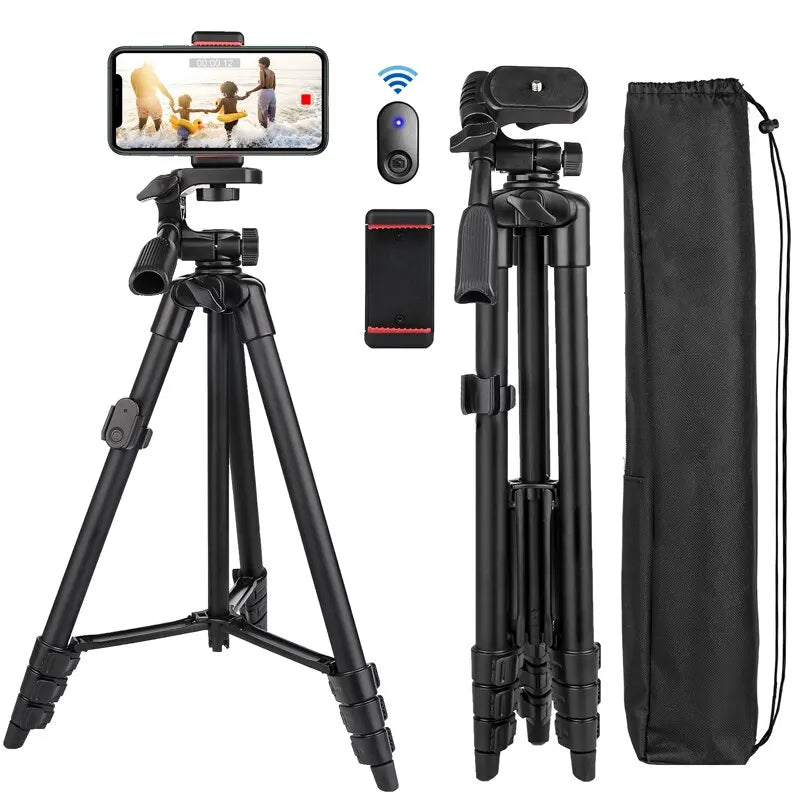 3560 Phone Tripod 140Cm Professional Video Recording Camera Photography Stand for Xiaomi HUAWEI Iphone Gopro with Selfie Remote