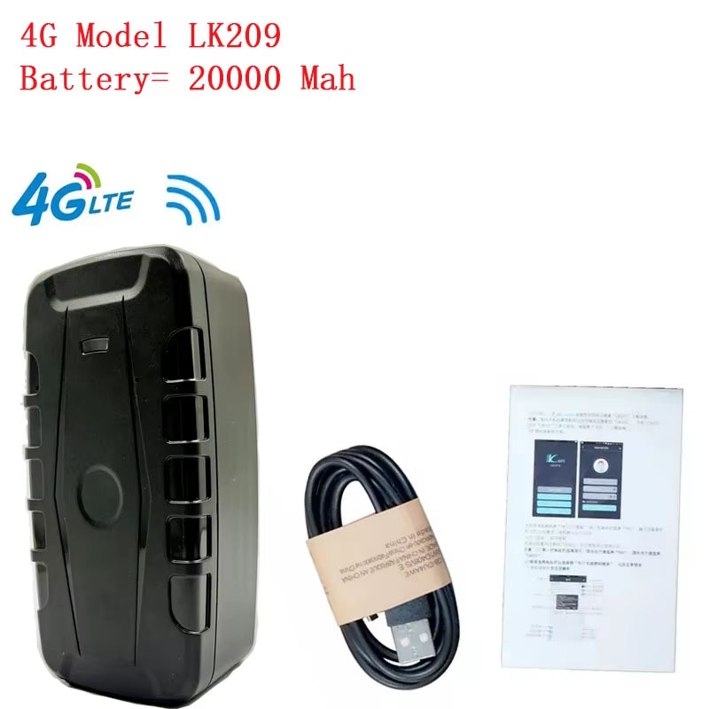 4G Car Waterproof GPS Tracker LK209C 20000Mah Battery Realtime Tracking Vehicle Locator Magnet 240 Day LK209A Free App
