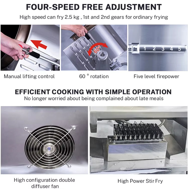 Food Cooker Intelligent Multifunctional Self Kitchen Robot Cooking Machine with Smart Programmable Functions