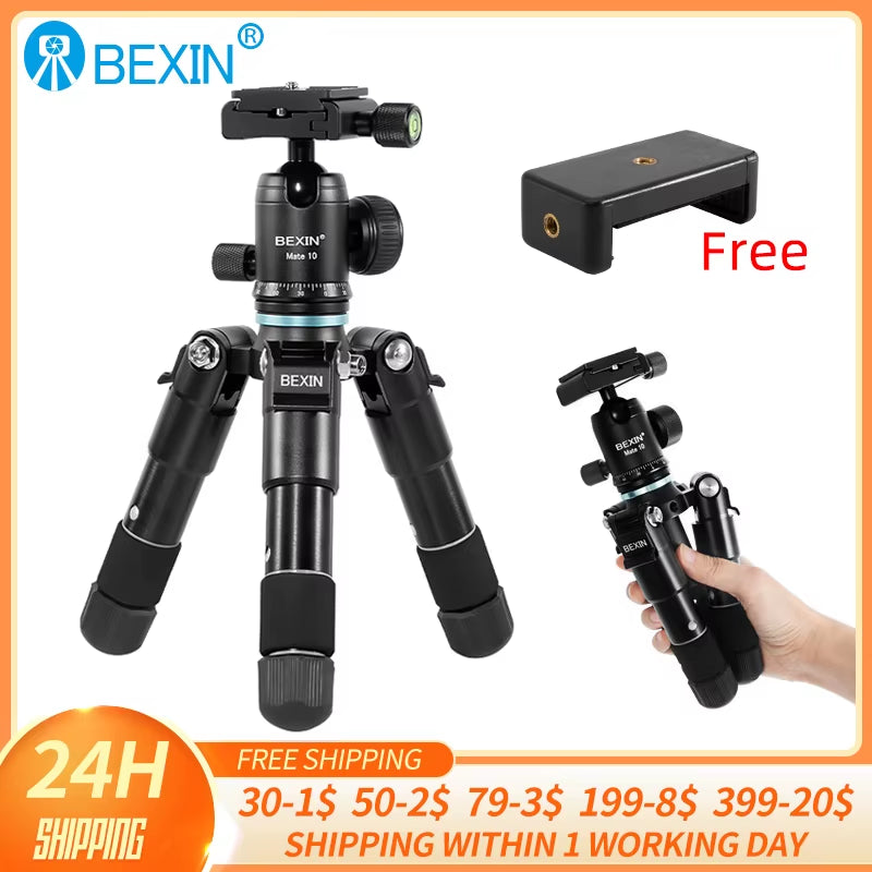 Portable Mini Tripods Profesional Aluminum Stand Live Video Recording for Universal SLR Camera Smartphone