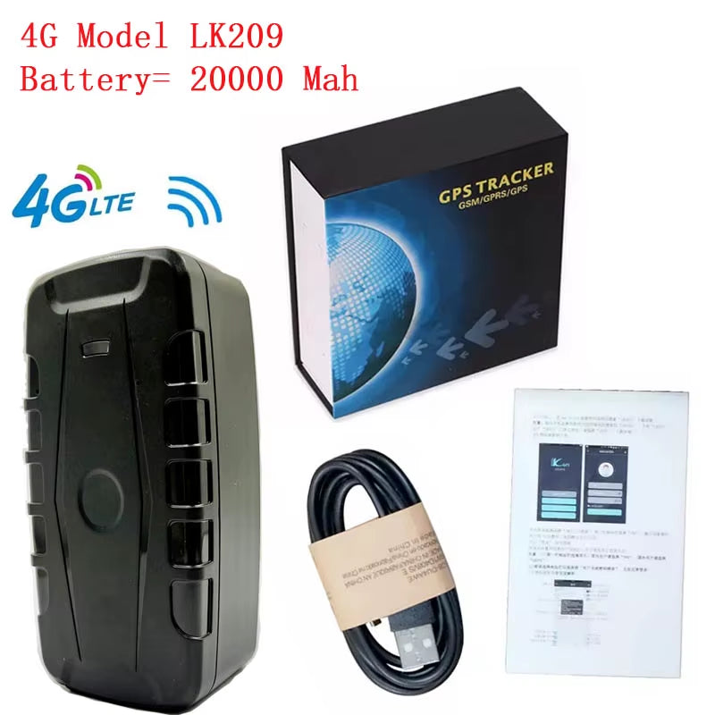 4G Car Waterproof GPS Tracker LK209C 20000Mah Battery Realtime Tracking Vehicle Locator Magnet 240 Day LK209A Free App