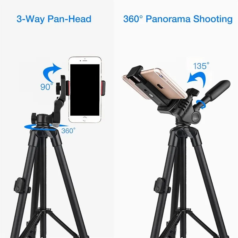 3560 Phone Tripod 140Cm Professional Video Recording Camera Photography Stand for Xiaomi HUAWEI Iphone Gopro with Selfie Remote