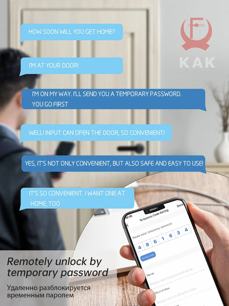 Smart Fingerprint Door Lock Black Biometric Door Lock Password Keyless Entry Door Lock with Handle Security Door Hardware