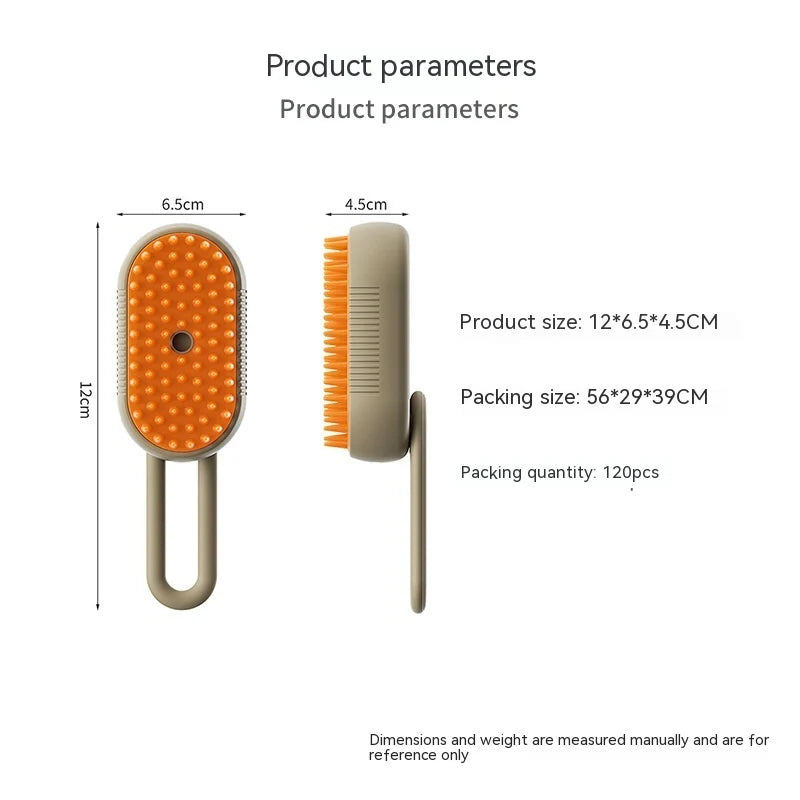 3-in-1 Electric Spray Cat and Dog Grooming Brush with Massage Function and Hair Removal Combs