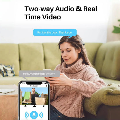 Smart Home Security Doorbell with Wifi Connection and Two-Way Audio Communication Outdoor Wireless Wifi Doorbell