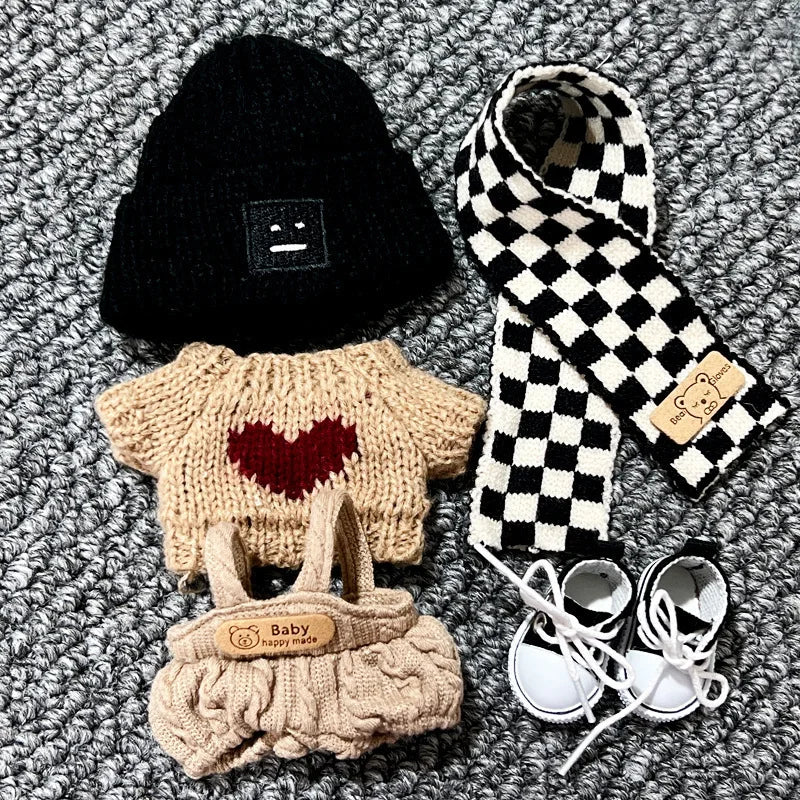 17Cm Labubu Clothes V1 V2 Labubu Generation Labubu Sitting Party Clothes Pendant Doll Labubu Doll Clothes Sweater Scarf Cute