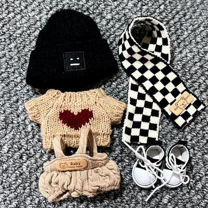 17Cm Labubu Clothes V1 V2 Labubu Generation Labubu Sitting Party Clothes Pendant Doll Labubu Doll Clothes Sweater Scarf Cute