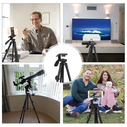 3560 Phone Tripod 140Cm Professional Video Recording Camera Photography Stand for Xiaomi HUAWEI Iphone Gopro with Selfie Remote