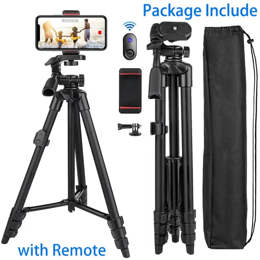 3560 Phone Tripod 140Cm Professional Video Recording Camera Photography Stand for Xiaomi HUAWEI Iphone Gopro with Selfie Remote