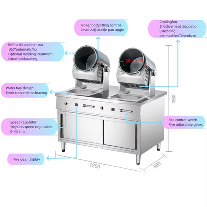 Food Cooker Intelligent Multifunctional Self Kitchen Robot Cooking Machine with Smart Programmable Functions