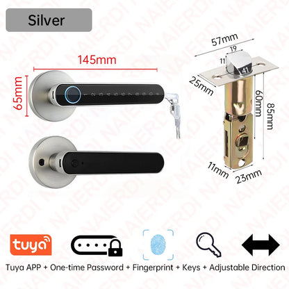 Black Biometric Security Door Lock Smart Fingerprint Lock Electronic Digital Lock Keyless Entry Door Knobs Lock Hardware