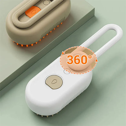 3-in-1 Electric Spray Cat and Dog Grooming Brush with Massage Function and Hair Removal Combs