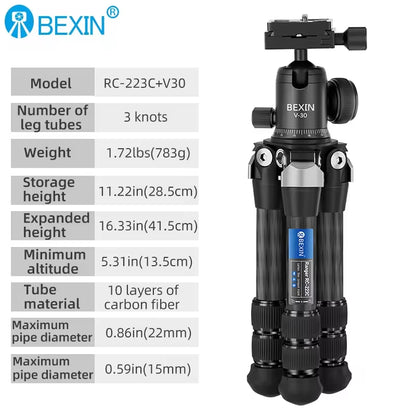 Portable Mini Tripods Profesional Aluminum Stand Live Video Recording for Universal SLR Camera Smartphone
