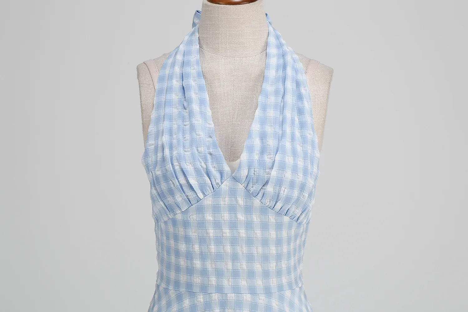 Women Vintage Halterneck Dress Plaid Rockabilly Cocktail Gingham Tea Party Elegant Dress 1950S 40S Swing Dress Summer Dress