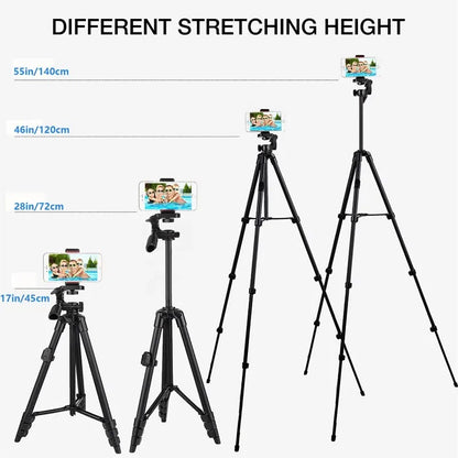 3560 Phone Tripod 140Cm Professional Video Recording Camera Photography Stand for Xiaomi HUAWEI Iphone Gopro with Selfie Remote