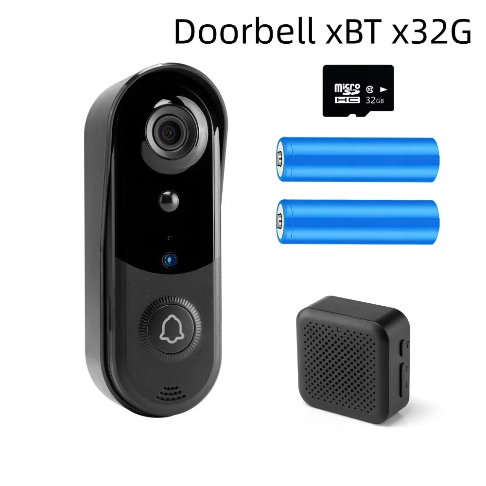 Smart Home Security Doorbell with Wifi Connection and Two-Way Audio Communication Outdoor Wireless Wifi Doorbell
