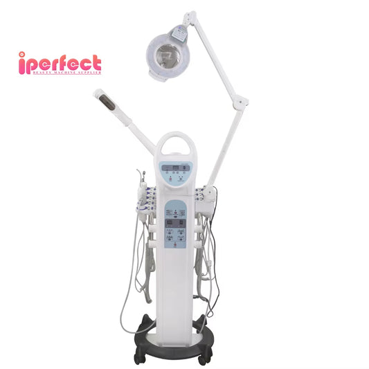 Professional 9 in 1 Hot Facial Steamer Sprayer Rotary Brush Face Cleaning Beauty Multifunctional Machine