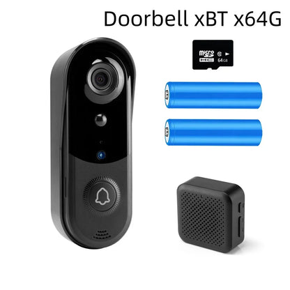 Smart Home Security Doorbell with Wifi Connection and Two-Way Audio Communication Outdoor Wireless Wifi Doorbell